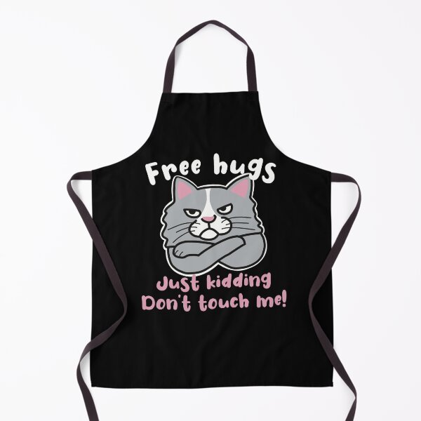 Item preview, Free Hugs Just Kidding Don’t Touch Me, Moody Cat designed and sold by Funful.