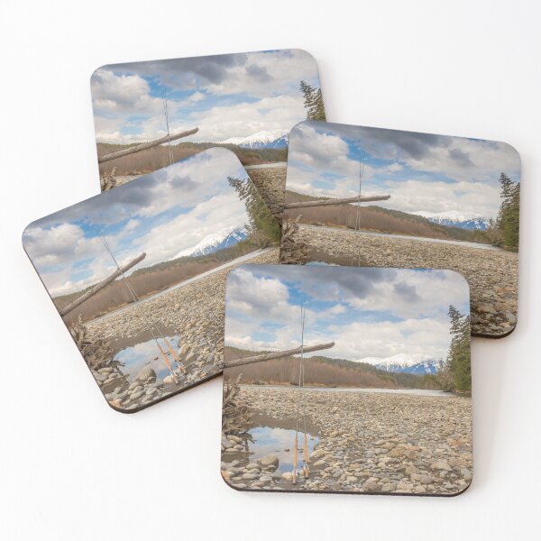 Item preview, Two fly fishing rods on a dead tree on a river in British Columbia designed and sold by SnapTPhotograph.