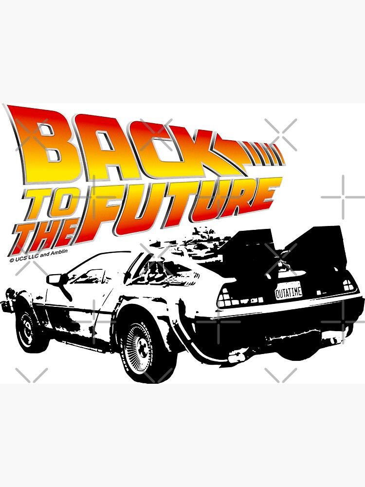Delorean Retour Vers Le Futur Dessin Magnet « Retour vers le futur - DeLorean Stencil Fan Art », par