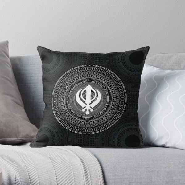 Khanda Mandala (V2) - SimmyGhatt Throw Pillow