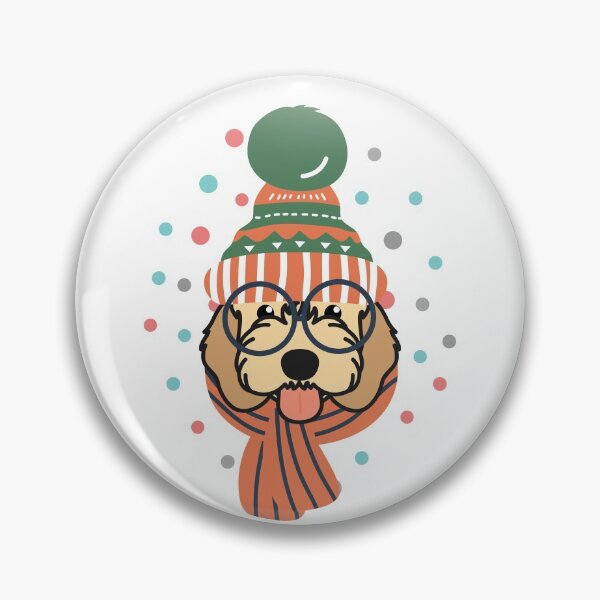 Artikelvorschau, Niedlicher Apricot Cockapoo Cavapoo Cavoodle Hund im Schnee entworfen und verkauft von Lulupainting.