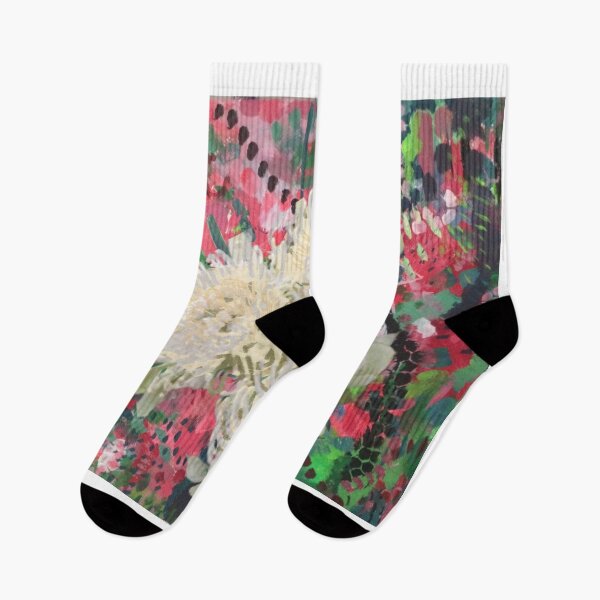 Item preview, White Waratah In Vibrant Garden designed and sold by Bright Ink  Studios.