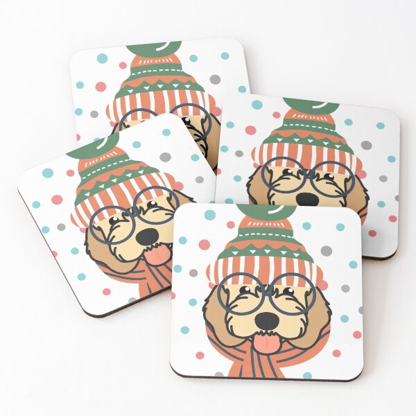 Item preview, Cute Apricot Cockapoo Cavapoo Cavoodle Dog in Snow designed and sold by Lulupainting.