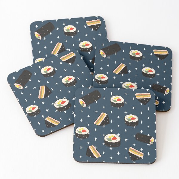 Item preview, Kimbap Tshirt Tee Shirt Korean Food Pattern Cute Funny Kawaii Graphic Cartoony Design for Apparel Accessories Home Decor Skins Totes Bags Wall Art Stickers designed and sold by Rocbebe.