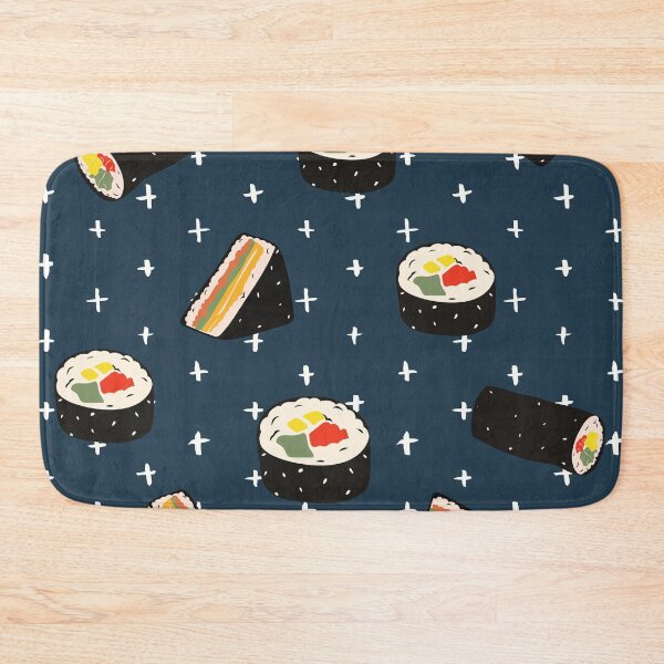 Item preview, Kimbap Tshirt Tee Shirt Korean Food Pattern Cute Funny Kawaii Graphic Cartoony Design for Apparel Accessories Home Decor Skins Totes Bags Wall Art Stickers designed and sold by Rocbebe.