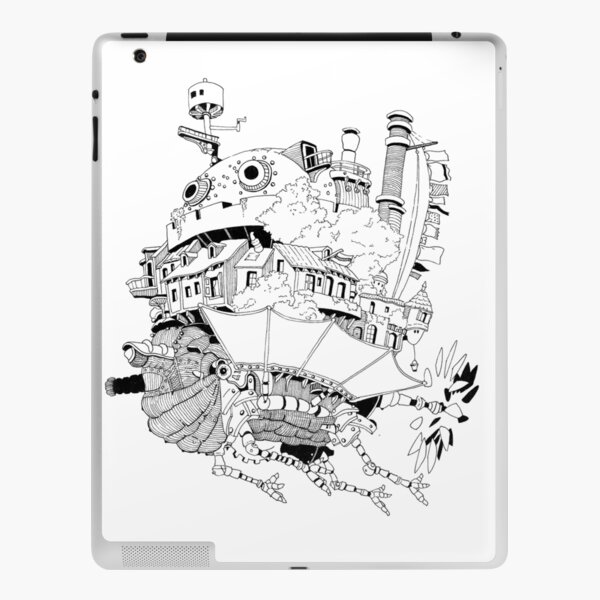 Ghibli inspired black and white doodle art Notebook by