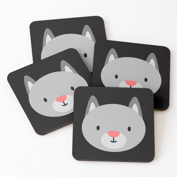 Artikelvorschau, Katzenkopf-Symbol-Cartoon-Figur, graues Kätzchen-Gesicht, Symbol-Design entworfen und verkauft von ShopieHome.