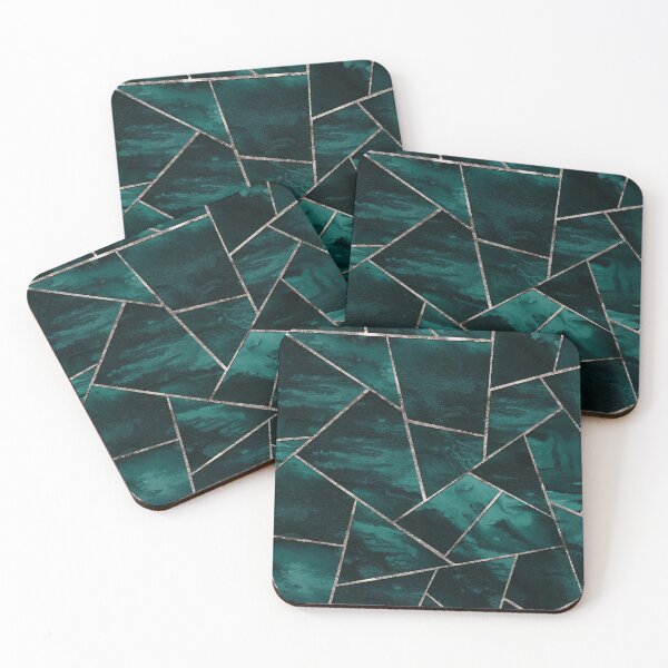 Item preview, Dark Teal Ink Silver Gray Geometric Glam #1 #geo #decor #art designed and sold by Anita's & Bella's Art.