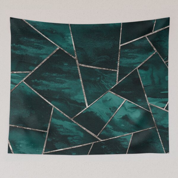 Item preview, Dark Teal Ink Silver Gray Geometric Glam #1 #geo #decor #art designed and sold by Anita's & Bella's Art.