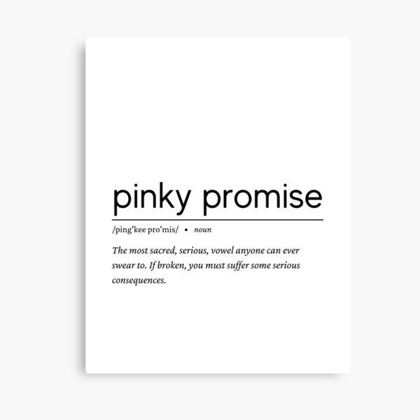 Pinky Promise Canvas Prints Redbubble