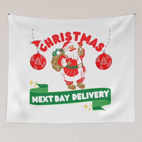 Item preview, Christmas Next Day Delivery designed and sold by Vibing-Right.