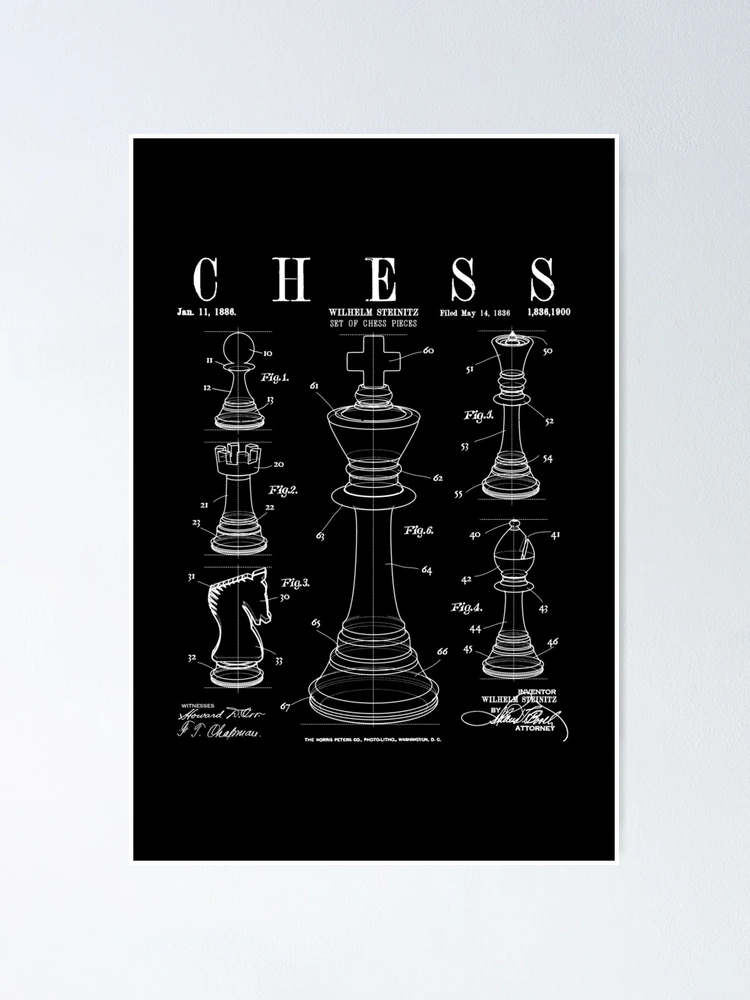 VINTAGE CHESS POSTER Game of Kings Quote Poster Black and -  Australia