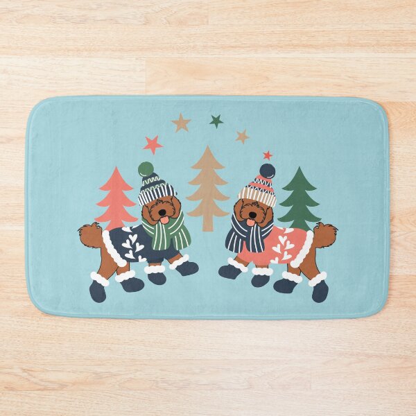 Item preview, Happy Red Cockapoo Cavapoo Cavoodle Dog in Winter designed and sold by Lulupainting.