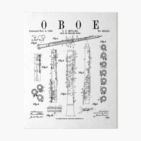 1888 Muller Oboe Drawing Gifts For Oboe Players English Horn