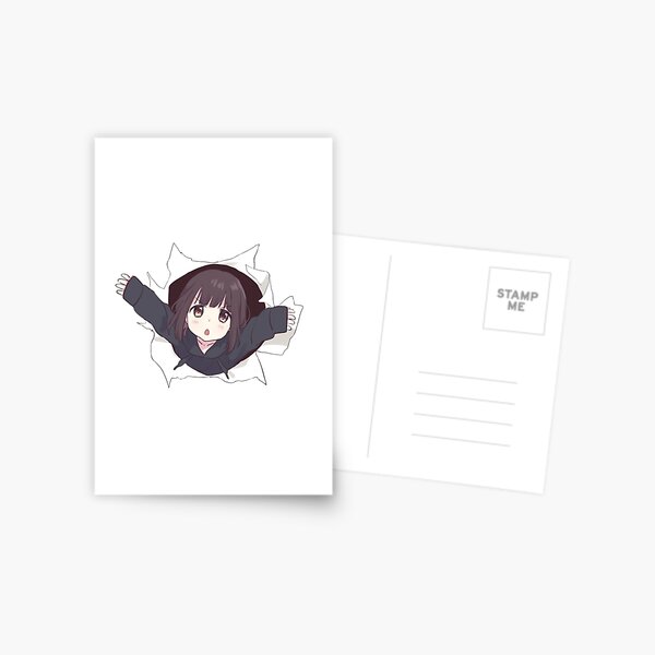 Menhera-chan peeker - Peeking anime girl Postcard for Sale by