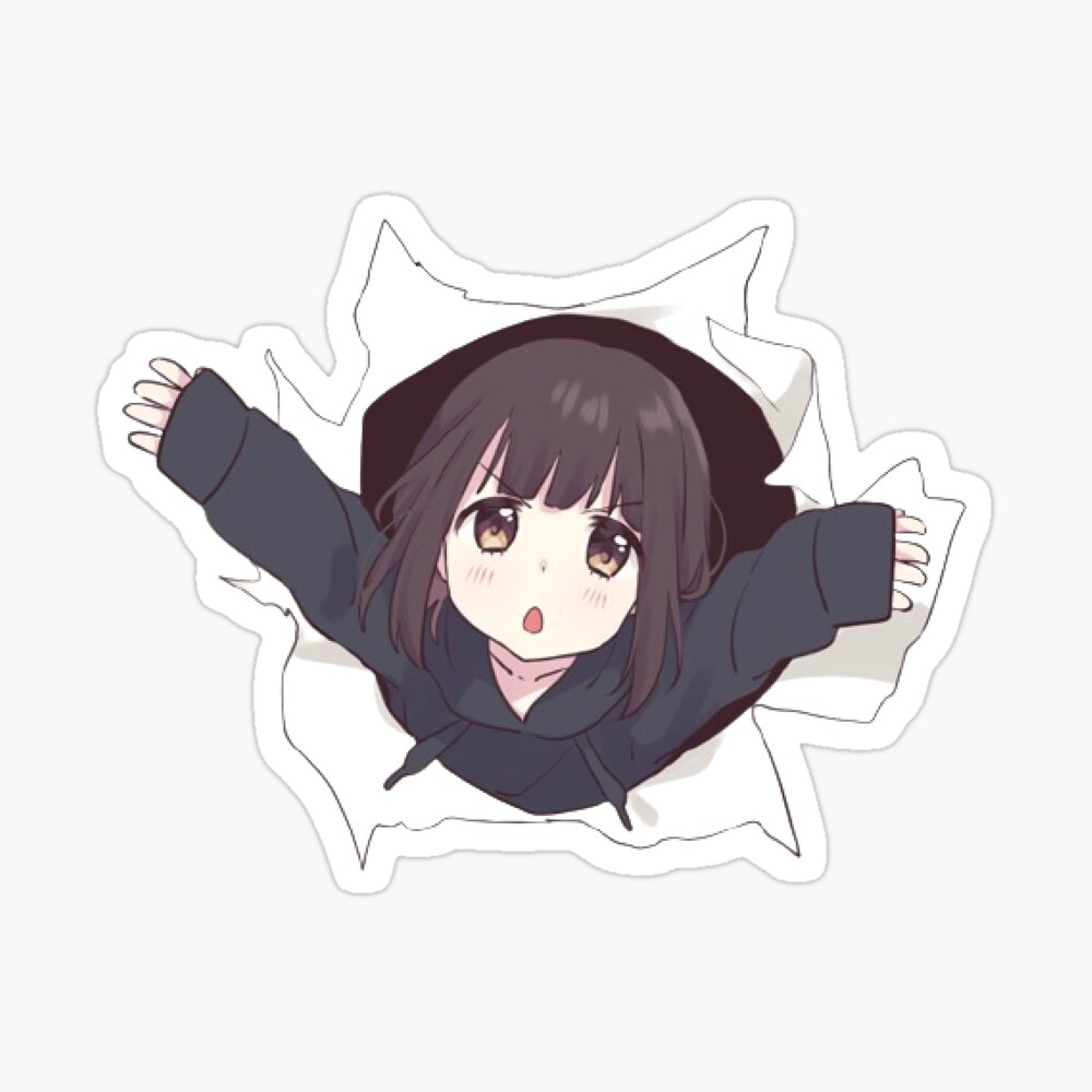 Menhera chan peeker - Peeking anime girl Sticker for Sale by giftycat