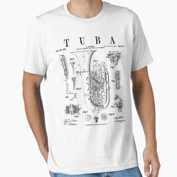 Item preview, Tuba Vintage Patent Tubaist Tubist Drawing Print designed and sold by GrandeDuc.