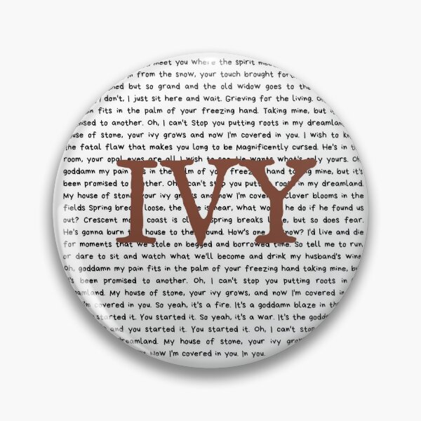 Item preview, IVY lyrics - Taylor Swift Evermore designed and sold by bombalurina.
