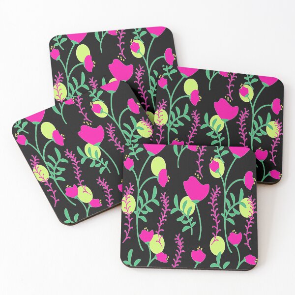 Item preview, Pink Poppies Happy  Boho  Floral, Retrostyle  Illustration Abstracto inspired by nature designed and sold by Adri Barnard.
