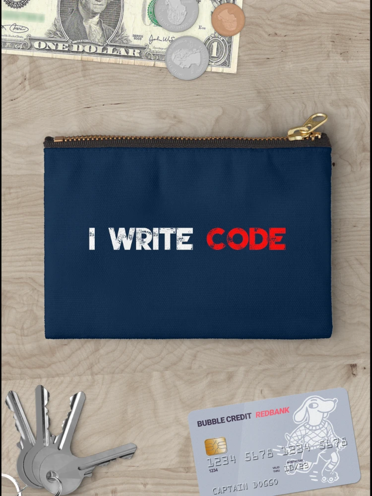 Thumbnail 3 of 4, Zipper Pouch, I write code designed and sold by YourStyleB.