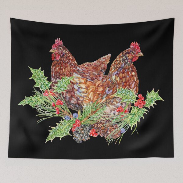 Item preview, Two French Hens Christmas designed and sold by becca-boyce.