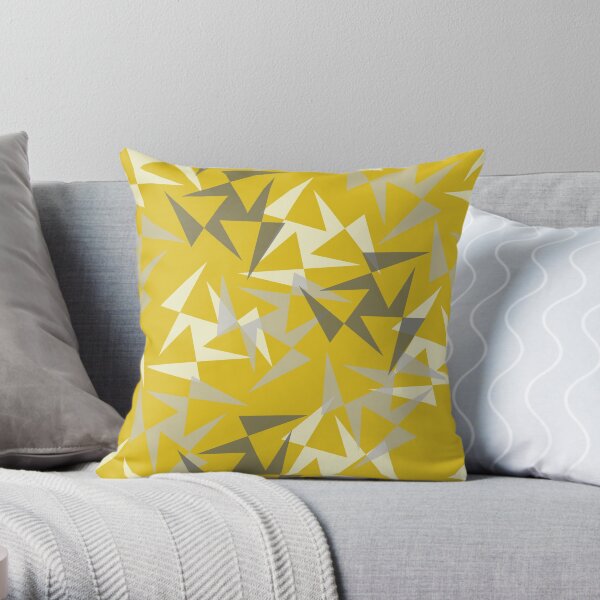 Geo Wheels - Mustard Throw Pillow