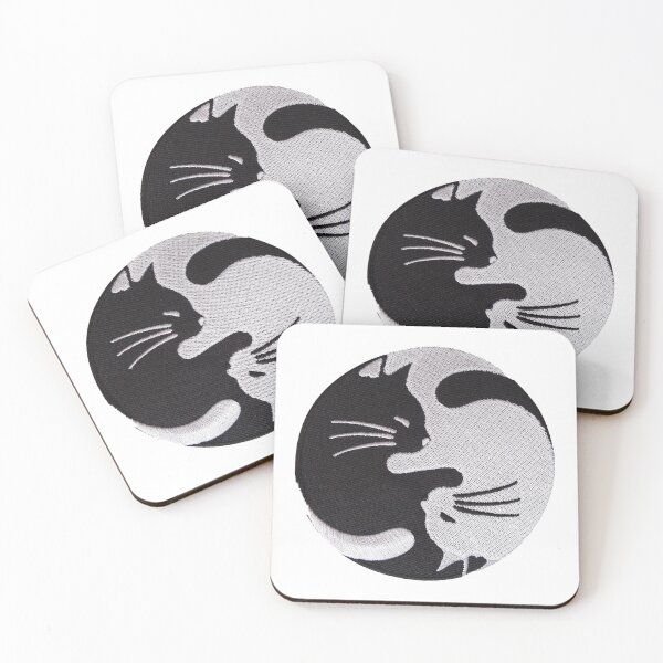 Item preview, Ying Yang Cat Sticker designed and sold by designolo.