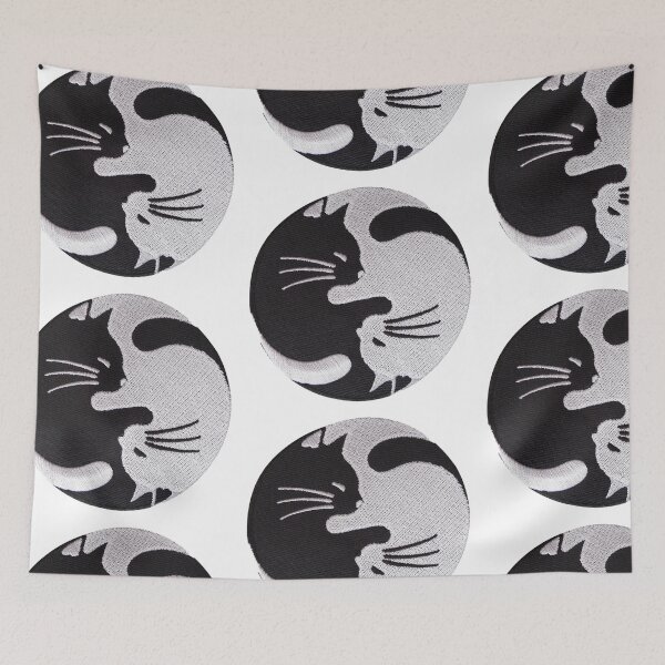 Item preview, Ying Yang Cat Sticker designed and sold by designolo.
