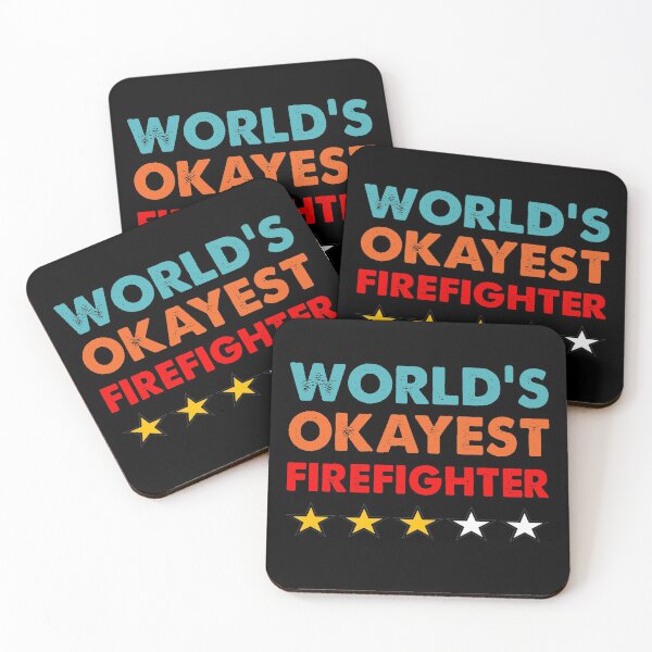 Item preview, World's Okayest Firefighter 3 star review designed and sold by TiffannyUKZ.