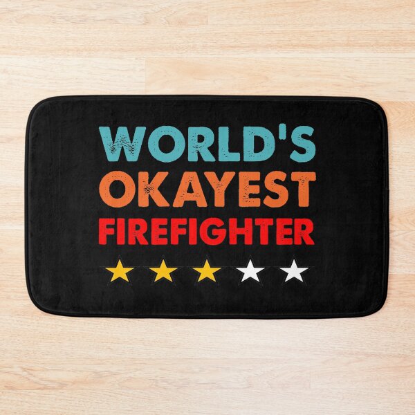 Item preview, World's Okayest Firefighter 3 star review designed and sold by TiffannyUKZ.