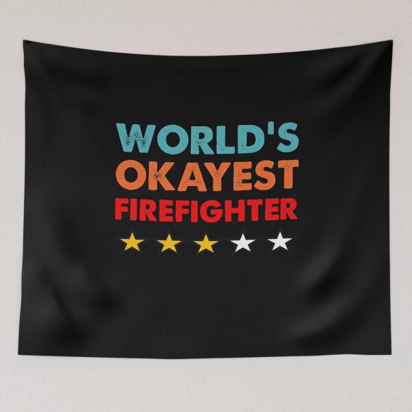 Item preview, World's Okayest Firefighter 3 star review designed and sold by TiffannyUKZ.