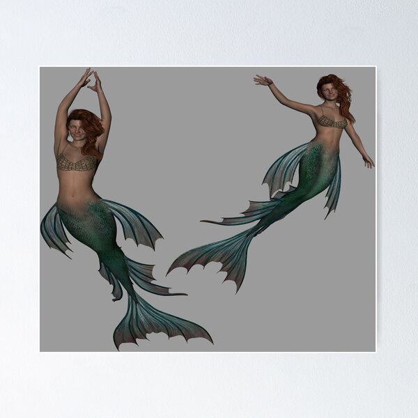 Mermaid Fishing Posters for Sale