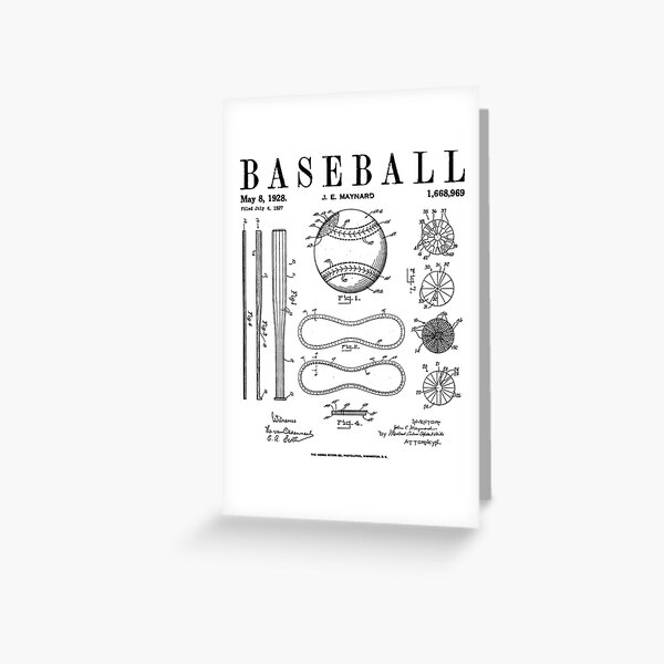 Baseball Bat And Ball Old Vintage Patent Drawing Print | Kids T-Shirt