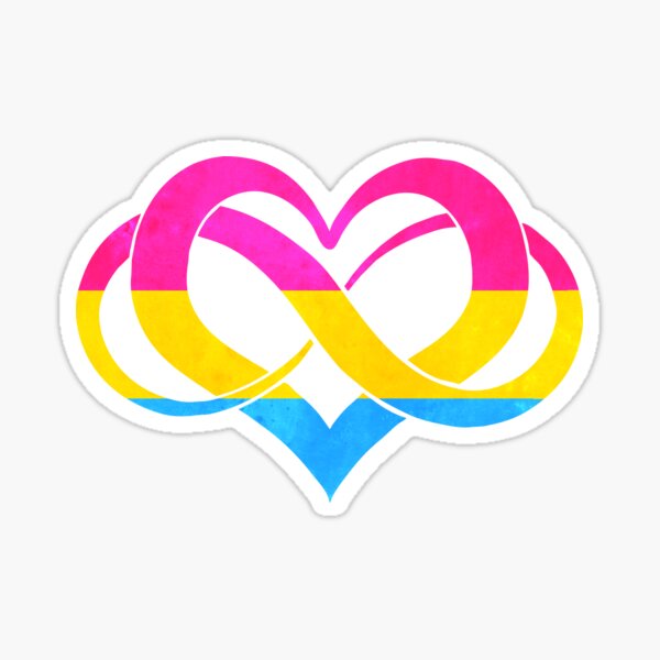 Pan flag - Poly heart - LGBTQ symbol Sticker