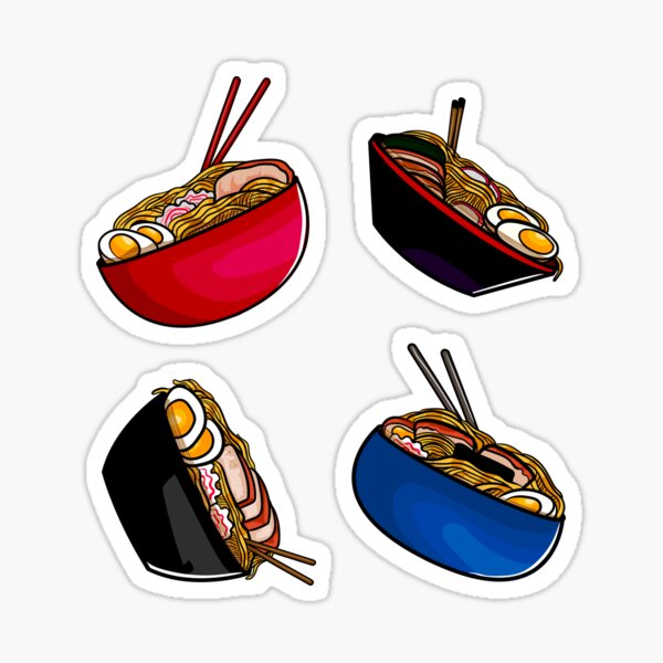 Ramen noodle soup pack. Ramen noodles pattern lover, gift idea Sticker