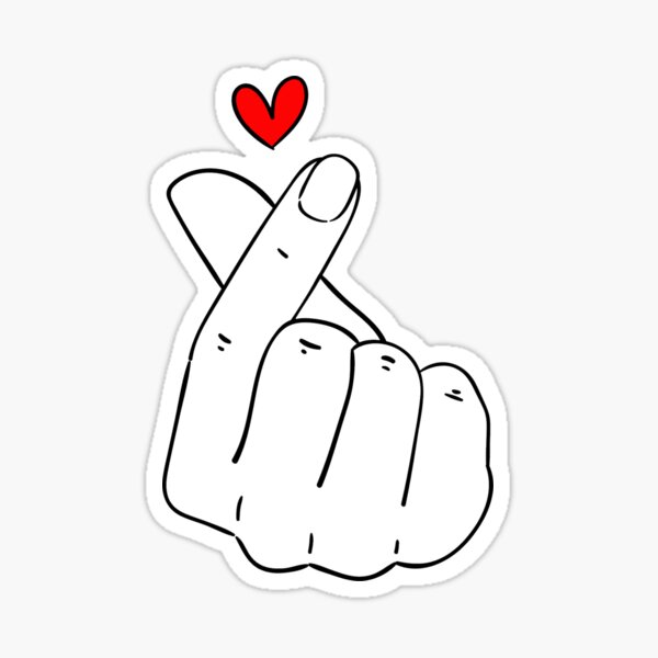Sticker Finger Herz Zeichen Redbubble