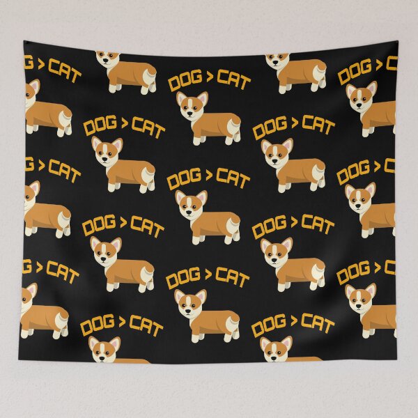 Item preview, dog over cat. cute corgi puppy, corgi lover designed and sold by efenem.