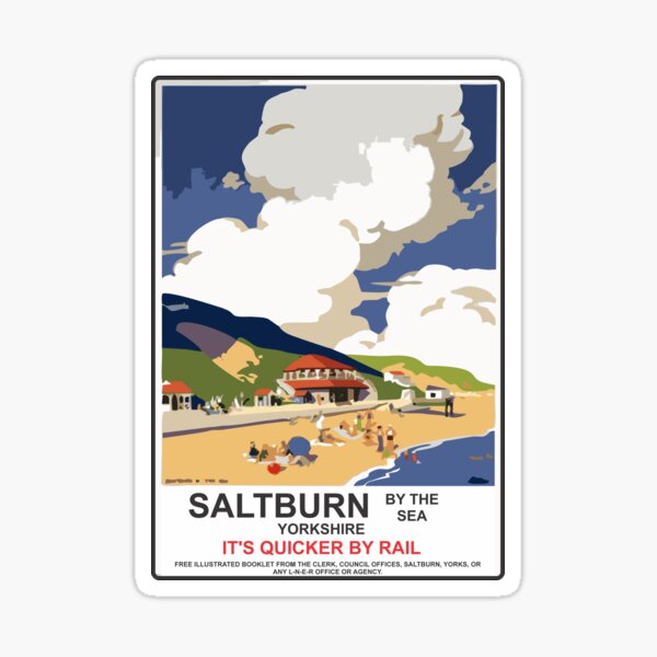 Saltburn Railway Vintage Poster Sticker
