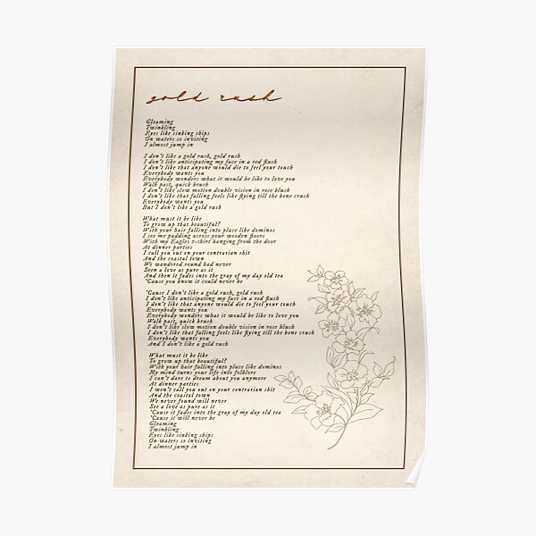 gold rush lyric Poster