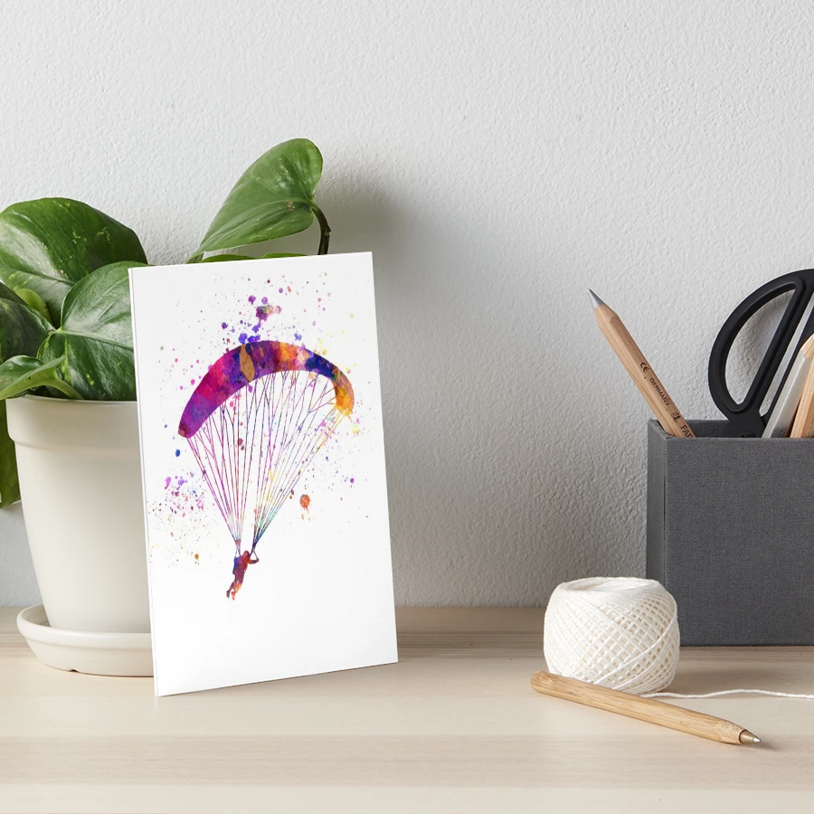 skydiving in watercolor