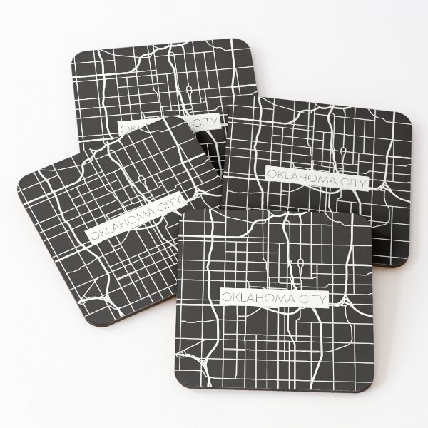 Item preview, Oklahoma City Street Map White and Black designed and sold by HelloGentry.