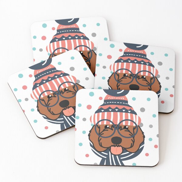 Item preview, Cute Red Ruby Cockapoo Cavapoo Cavoodle Dog in Snow designed and sold by Lulupainting.
