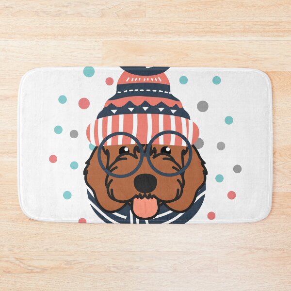 Item preview, Cute Red Ruby Cockapoo Cavapoo Cavoodle Dog in Snow designed and sold by Lulupainting.
