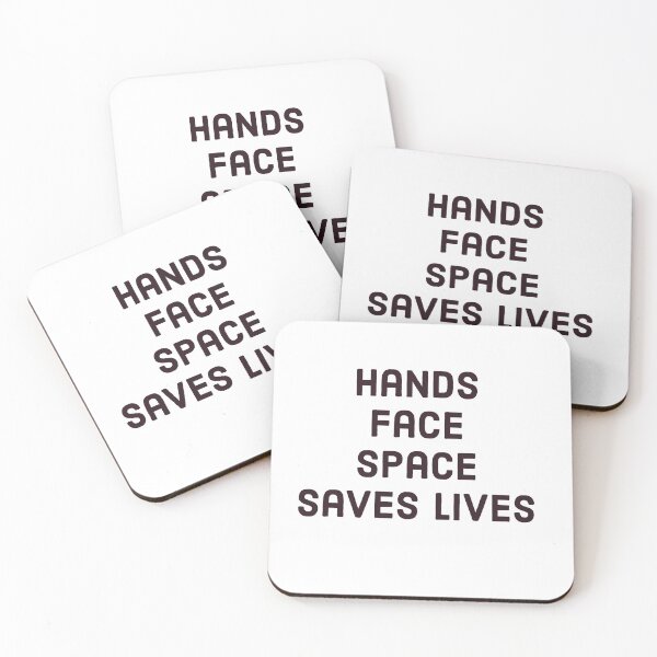 Item preview, Hands face space Saves lives - black designed and sold by FunkiFunki.