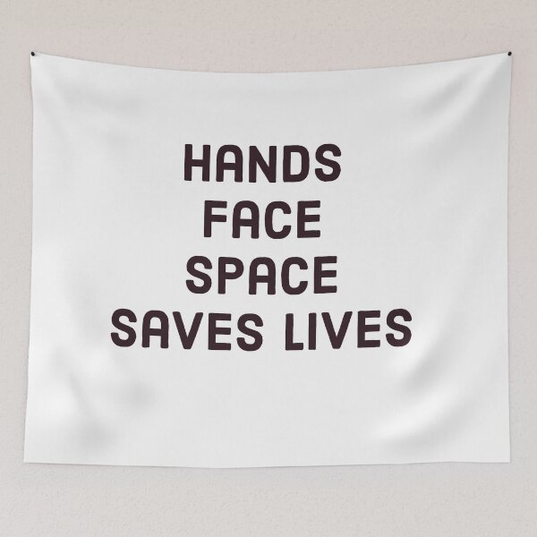 Item preview, Hands face space Saves lives - black designed and sold by FunkiFunki.