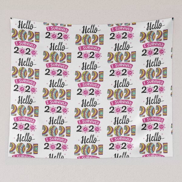 Item preview, HELLO 2021 I SURVIVED 2020 designed and sold by Hussain Shirts.