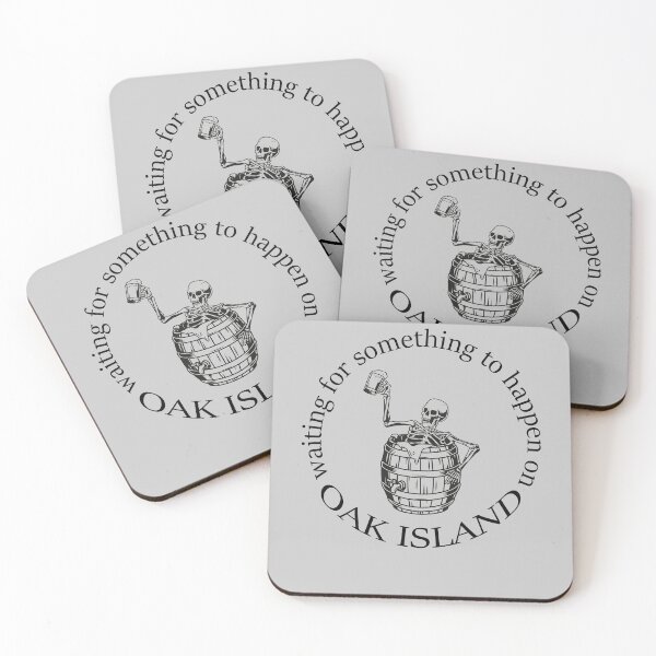Item preview, Funny Oak Island Waiting For Something To Happen Skeleton Drinking Beer  designed and sold by TopTeeShop.