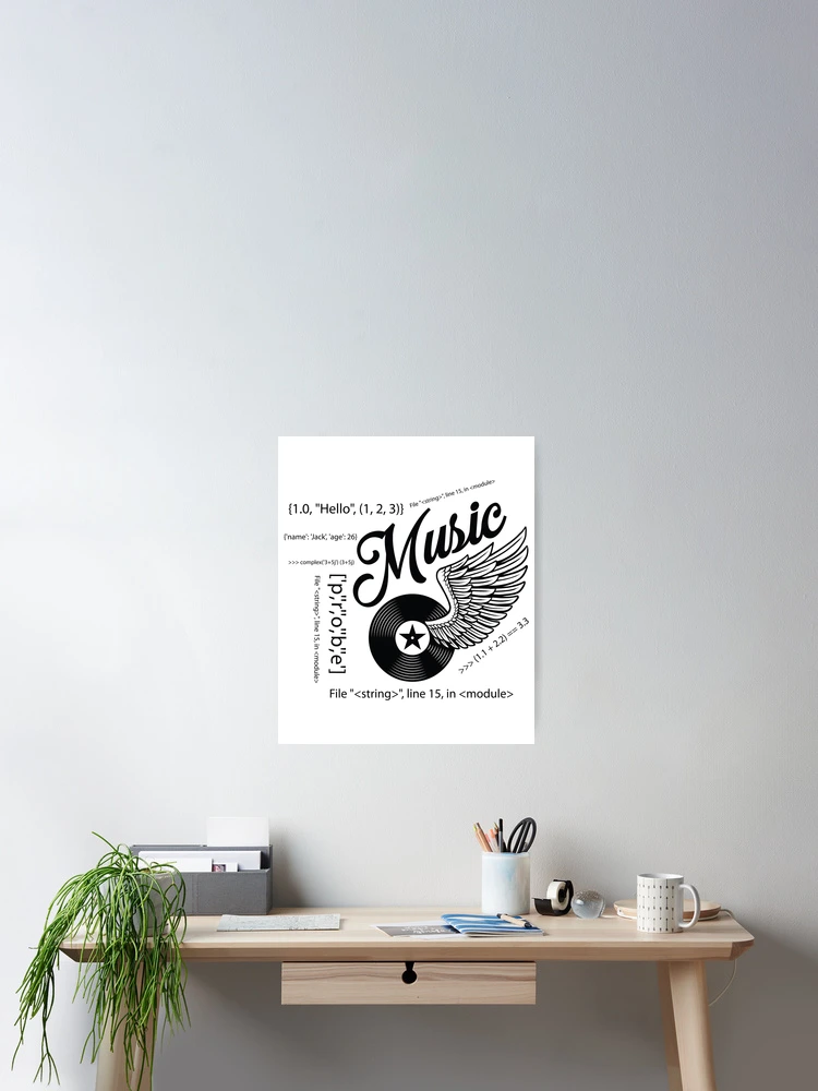 Thumbnail 2 of 3, Poster, Music programming tee designed and sold by DevMetal.