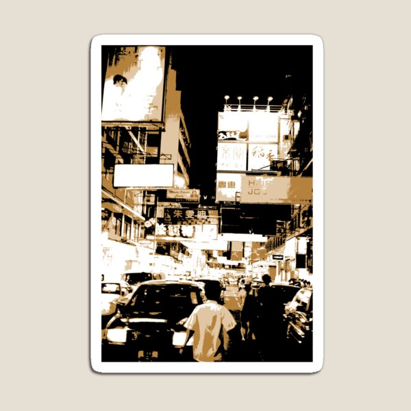 Aperçu de l'œuvre Hong Kong - Duotone - Rue créée et vendue par Hell-Prints.