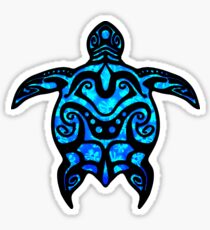 Tribal Turtle Hibiscus Sticker